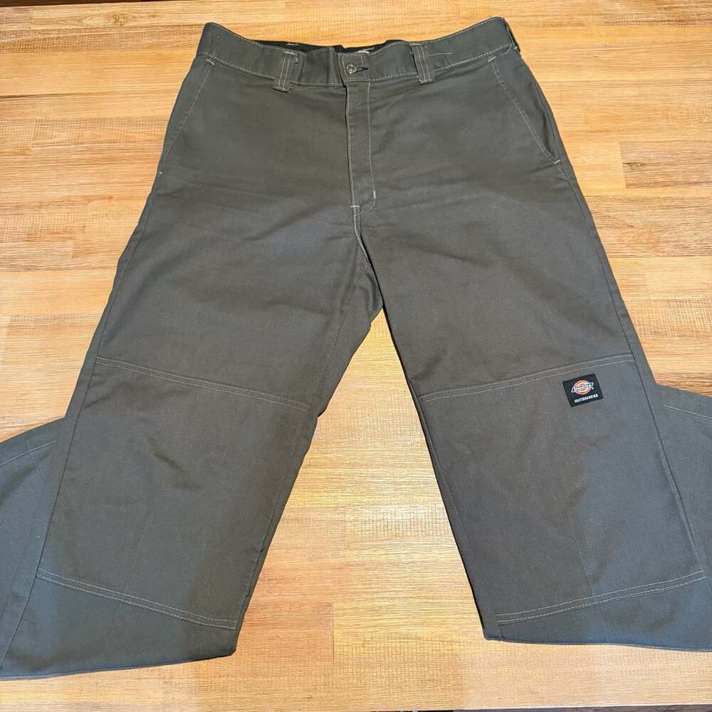 Dickies Skateboarding Double Knee Pants 34x32 Green Workwear